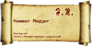 Hammer Megyer névjegykártya